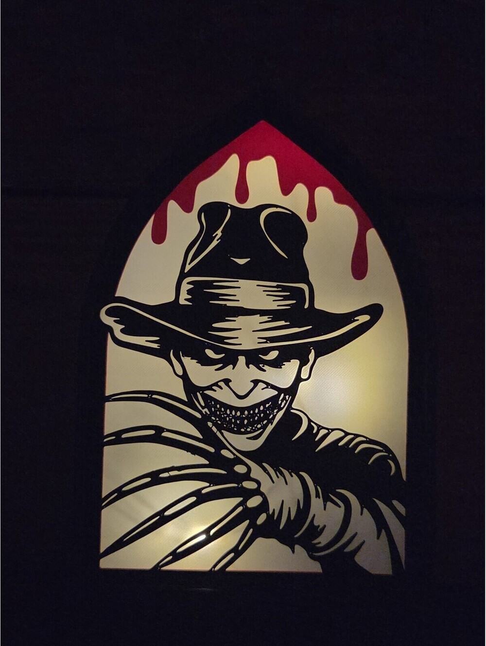 Freddy Kreuger 3d Printed LED Lightbox Halloween Horror Decor